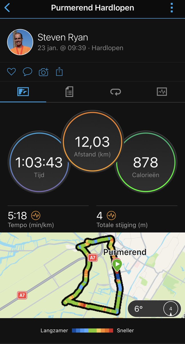 De zondag mooi begonnen. Heerlijk weer om te lopen.