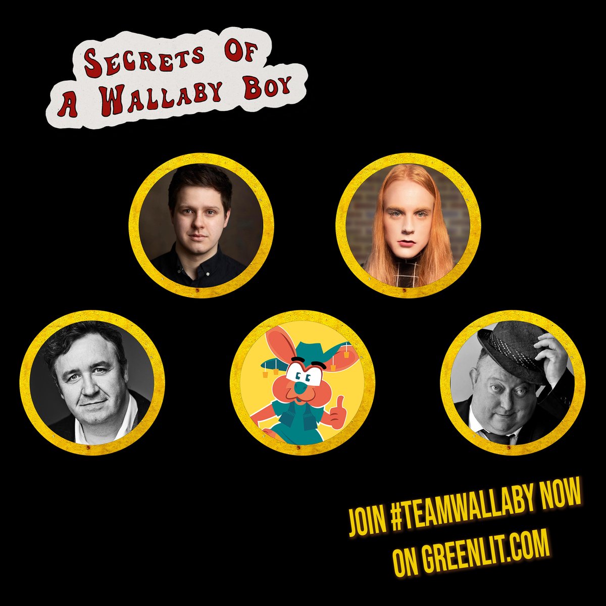 Happy Sunday #TeamWallaby!

Here are some of the fabulous cast of Secrets of a Wallaby Boy:

<a href="/bran260/">Brandon McCaffrey</a> as Tim
@billie_lh as Jade
<a href="/markbenton100/">mark benton</a> as Roland
<a href="/LaurenceRHarvey/">Laurence R Harvey</a> as Argyle
And Bruce as himself!

Find out more about them on our Greenlit page:

greenlit.com/project/secret…