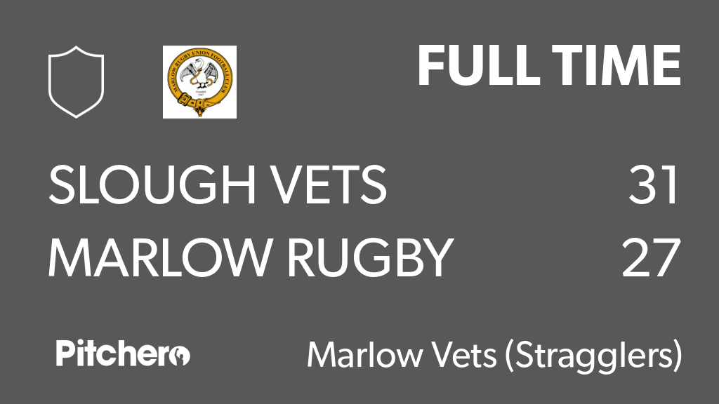 marlowrugby47's tweet photo. FULL TIME: Slough Vets 31 - 27 Marlow Rugby Union Football Club
#SLOMAR #Pitchero
https://t.co/EfoL6BUOxe https://t.co/yoJLLNqZDr
