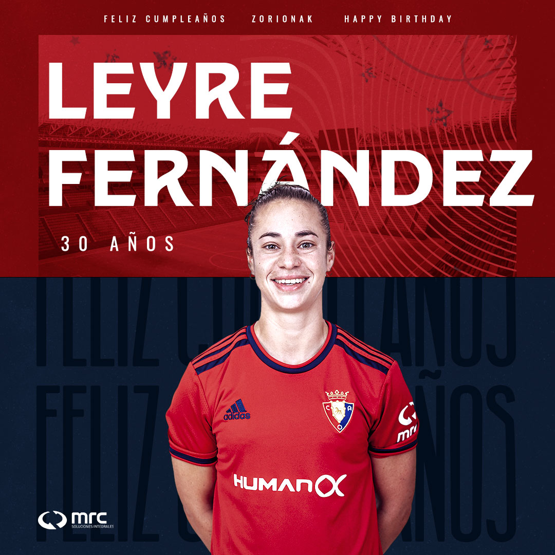 🎂 ¡Hoy es día de cumpleaños en #OsasunaFem! 🎉

🥳 ¡Muchas felicidades, Leyre! Zorionak!