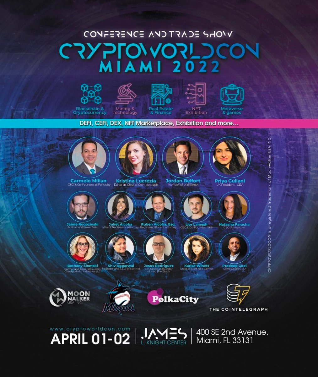 🗣PolkaCity Joins CryptoWorldCon in Miami on April 2022!

📝Details: benzinga.com/pressreleases/…

#Metaverse #Playtoearn #NFT #NFTs #BSC #PolkaCity
