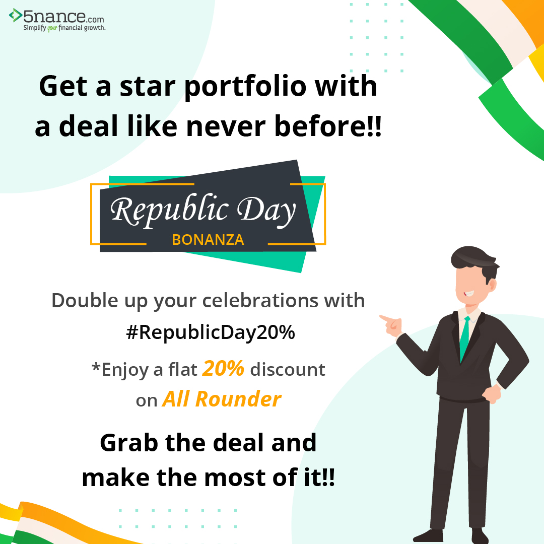 Level up your Investment Game to achieve all your goals this Republic day with All Rounder. A star portfolio that has given 58% returns in the last 1 year. Get a flat 20% discount on All Rounder ! 
Avail now #RepublicDayOffer20%

#FoundationForFuture #RepublicDay2022 #RepublicDay