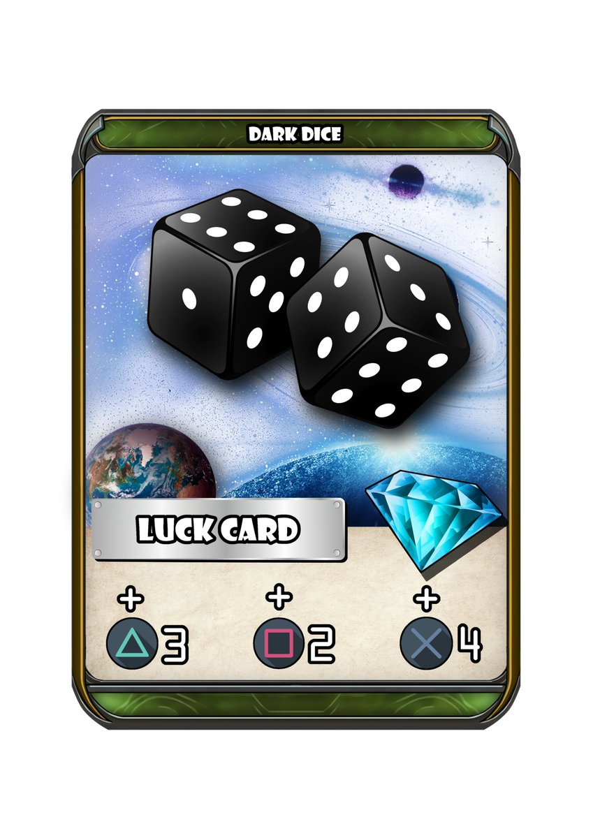 #theVERA this card name : DARK DICE (power card) Gives extra power to the characters in the blue diamond. <a href="/opensea/">OpenSea</a> 

🔥NFT collection link:
opensea.io/byanestezi