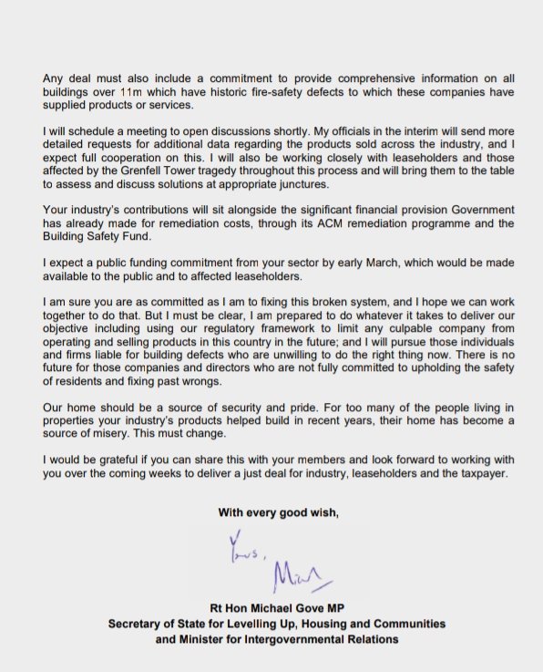 End Our Cladding Scandal (@eocs_official) on Twitter photo 🚨
A letter from <a href="/michaelgove/">Michael Gove</a> to the #construction products association <a href="/CPA_Tweets/">Construction Products Association</a> has just been published.
gov.uk/government/pub…
👇
#EndOurCladdingScandal #cladding #insulation 🚨
A letter from <a href="/michaelgove/">Michael Gove</a> to the #construction products association <a href="/CPA_Tweets/">Construction Products Association</a> has just been published.
gov.uk/government/pub…
👇
#EndOurCladdingScandal #cladding #insulation