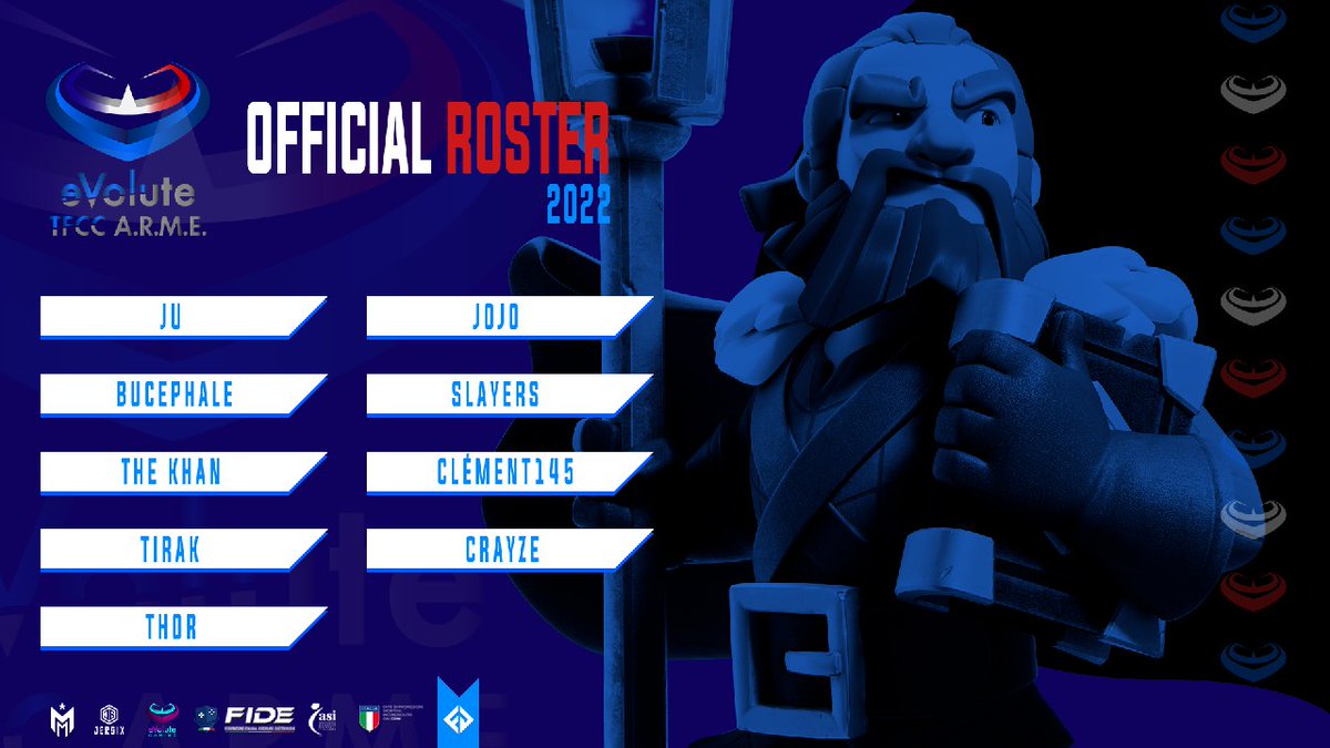 La eVolute TFCC eSports presenta il roster ufficiale per la nuova stagione 2022 dedicato al team di nazionalità Francese 🇨🇵

Official Roster <a href="/tfccarme/">eVolute TFCC A.R.M.E.</a> 🔥