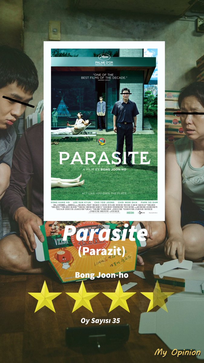 Bong Joon-Ho'nun 'PARASİTE' filmi sayfamızda 35 oyla 4  üzerinden 3.37 puan aldı.
#Parasite #BongJoonHo
