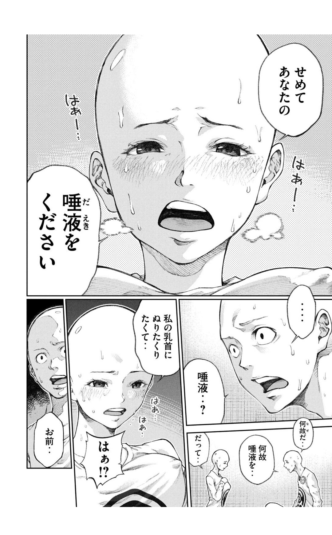 ２次元髪フェチ同好会 愛していますキョーコさん 2巻 主人公は失踪した彼女 キョーコ の手がかりを求めカルト教団に潜入 信者は全員スキンヘッド メインヒロインのスキンヘッド 写真 を始め 他にもスキンヘッドの女性信者が数人出てきます 登場人物