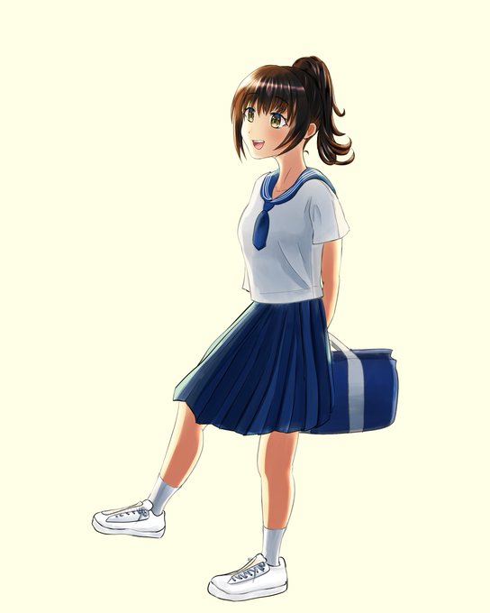 ポニテJCちゃん描けた。かわいいヤッター 