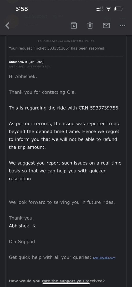 Hi_Abii's tweet photo. @Olacabs are you serious with your reply? I've reported on same day in app but my ticket was closed without reply and then on 10th day i escalated here and now getting such reply from support and before this reply i got scripted reply which was not even related to my issue. https://t.co/OimjYGaIPV