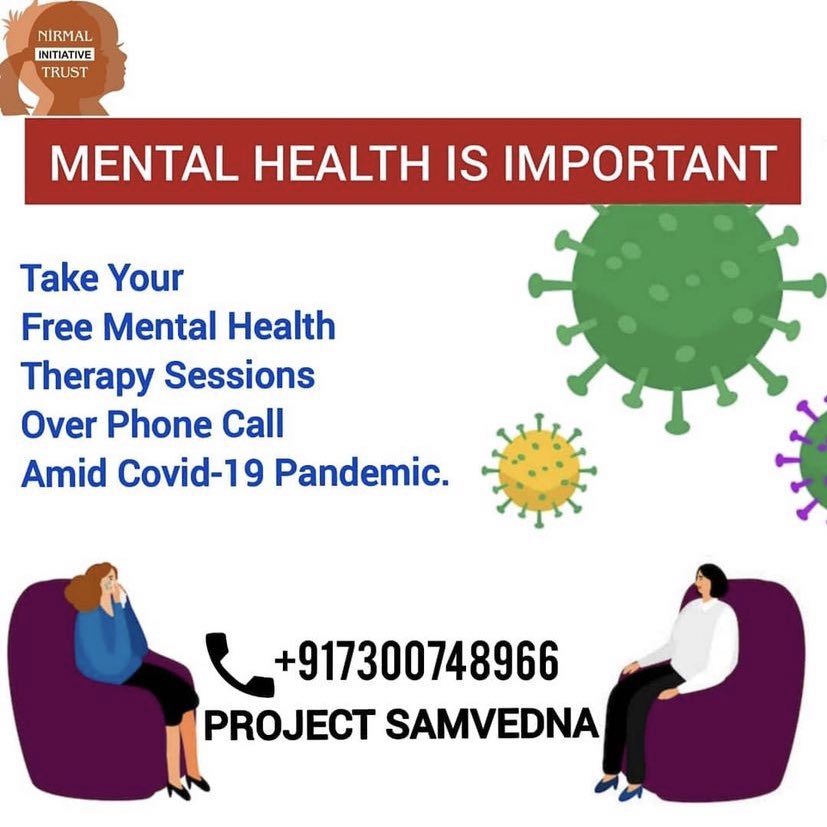 Here we are available for you, If you are facing #Covidanxiety. 🌸❤️ Just call on the given number and we will connect you with a therapist. 🌸❤️ For any other mental health issues, you can DM me and I will take care of your all need. 🌸❤️ #Mentalhealth @nirmalinitiativ