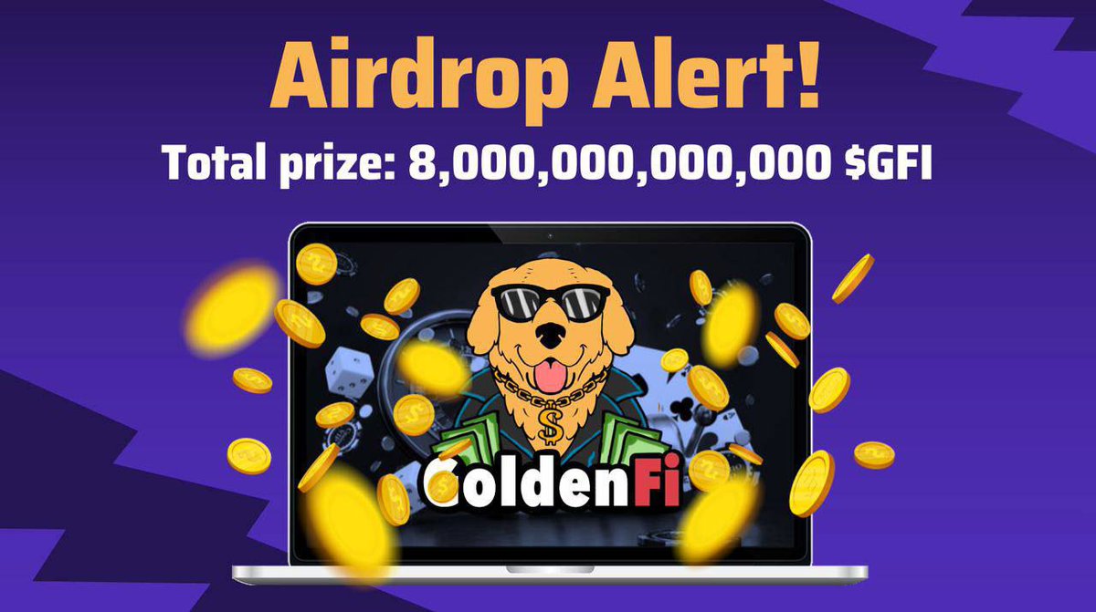 GoldenFi (@goldenfi3) on Twitter photo 📣 #GoldenFi #airdrop is live now!
🎉 Total for airdrop: 8,000,000,000,000 $GFI
👉 Use our airdrop bot in Telegram: t.me/GoldenFiAirdro…
🗓 Airdrop End: 21st February
🗓Airdrop Distribution: 27th February
<a href="/AirdropAchiever/">Airdrop Achiever | Web3.0 | Crypto</a> 📣 #GoldenFi #airdrop is live now!
🎉 Total for airdrop: 8,000,000,000,000 $GFI
👉 Use our airdrop bot in Telegram: t.me/GoldenFiAirdro…
🗓 Airdrop End: 21st February
🗓Airdrop Distribution: 27th February
<a href="/AirdropAchiever/">Airdrop Achiever | Web3.0 | Crypto</a>