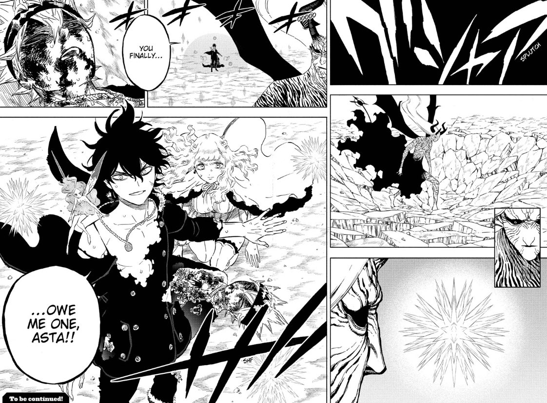 RewindStraight's tweet photo. Great chapter all around. Nothing to complain about. Lucifero gave Asta and the captains a massive beat down and star boy Yuno is here to help. He’s probably gonna get clapped too😂, but let’s see. Maybe he’ll be the one to make Lucifero use a spell #BC320 https://t.co/LSy4NdadtC