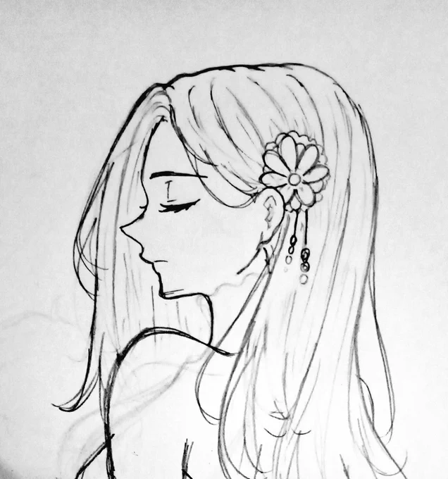 yuzuha wip 

i want to try coloring her and i hope i don't mess her up 💀 