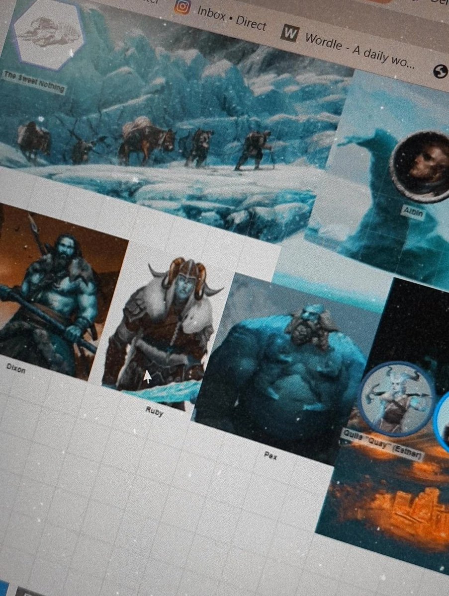 After months of playing Scum &amp; Villainy TTRPG, my Ice Planet Barbarian, Quila, meets a remnant of her people. 

(Yes, 2 of the Ice Barbarians are named "Ruby" and "Dixon".) 

Thanks <a href="/GeekinKorea/">@GeekinKorea@dice.camp</a> for creating this moment and <a href="/gordsellar/">Gord Sellar is no longer here</a> &amp; <a href="/JustinHowe/">The Other Justin</a> for coming along for the ride.