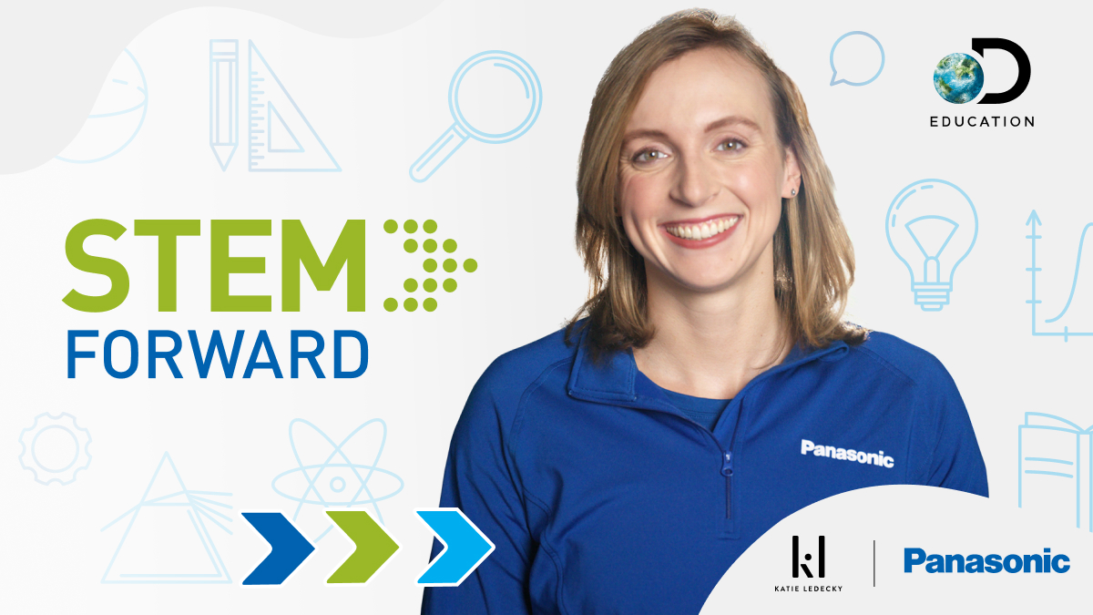 DiscoveryEd's tweet photo. Join Olympian and proud STEM advocate @katieledecky and @PanasonicNA for a deep dive into game-changing tech that’s creating better ways forward for all people! Register for the Winning with STEM Virtual Field Trip on 1/25: https://t.co/UT4ekaNDU6 https://t.co/IRaKw7m9P1