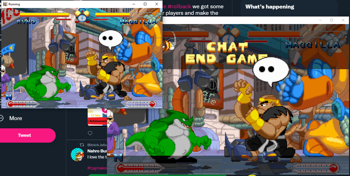 fightnjokes's tweet image. While adding the new #netcode #rollback we got some ideas to interact with the other players and make the game more fun! 😂 This is a #preview of what is going to happen ... Do you have suggestions? 😅
#indiegaming #XBoxOne #XBoxSeries #NintendoSwitch #PSN #onlinegames