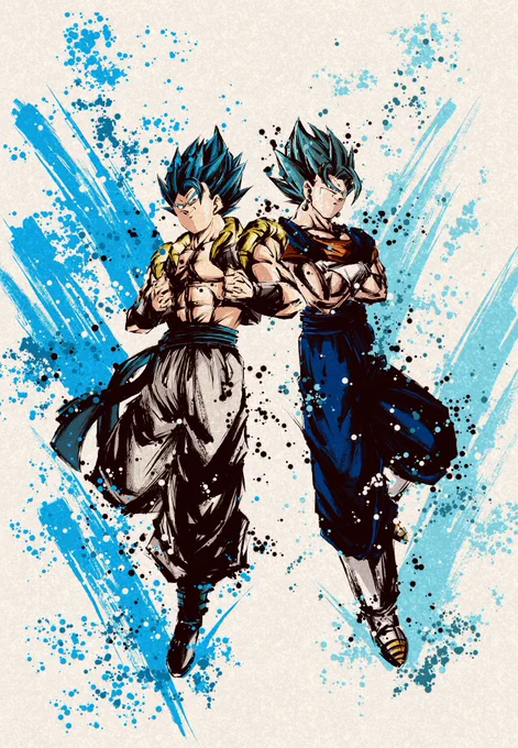 ブルー
 #ドラゴンボール 
 #墨絵  #イラスト 