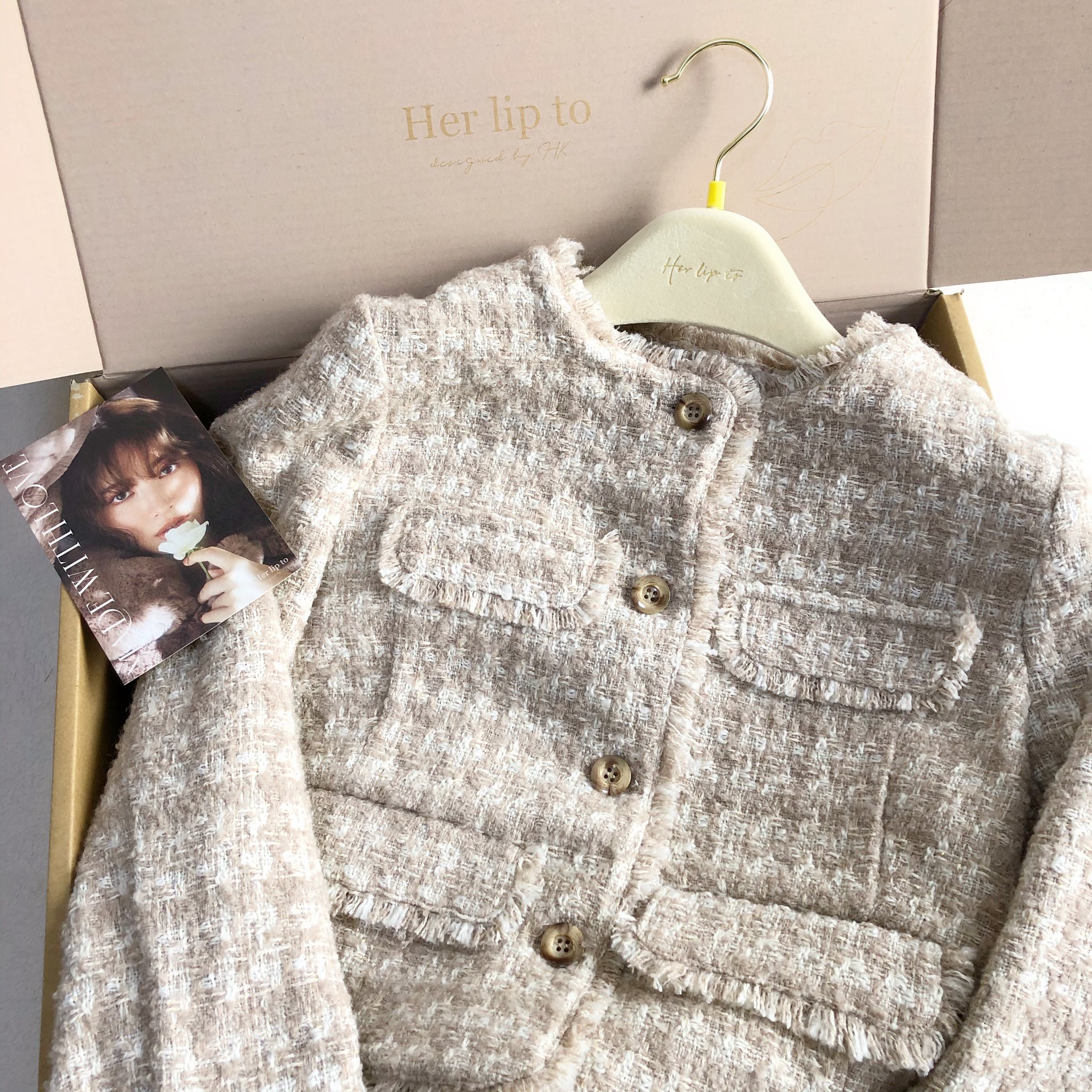 フラワーオブライフ Wool-Blend Fancy Tweed Jacket herlipto ...