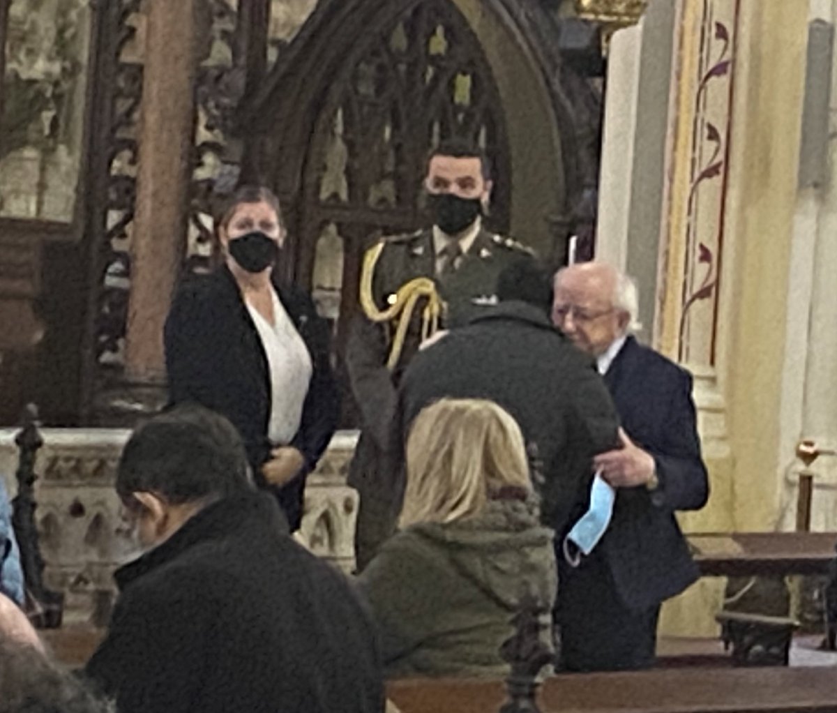 HughGillanders's tweet photo. Wonderful to see the @PresidentIRL attend the anniversary mass of Urantsetseg Tserendorj this afternoon https://t.co/ciehhq8yM4