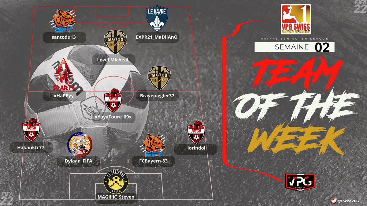 Félicitions à nos deux joueurs <a href="/SFT_Santo/">SFT_Santo</a> et @FCBayern_83 pour leur entrée dans la Team Of The Week en <a href="/SwissVPG/">VPG Switzerland 🇨🇭</a> 

🐅🐅