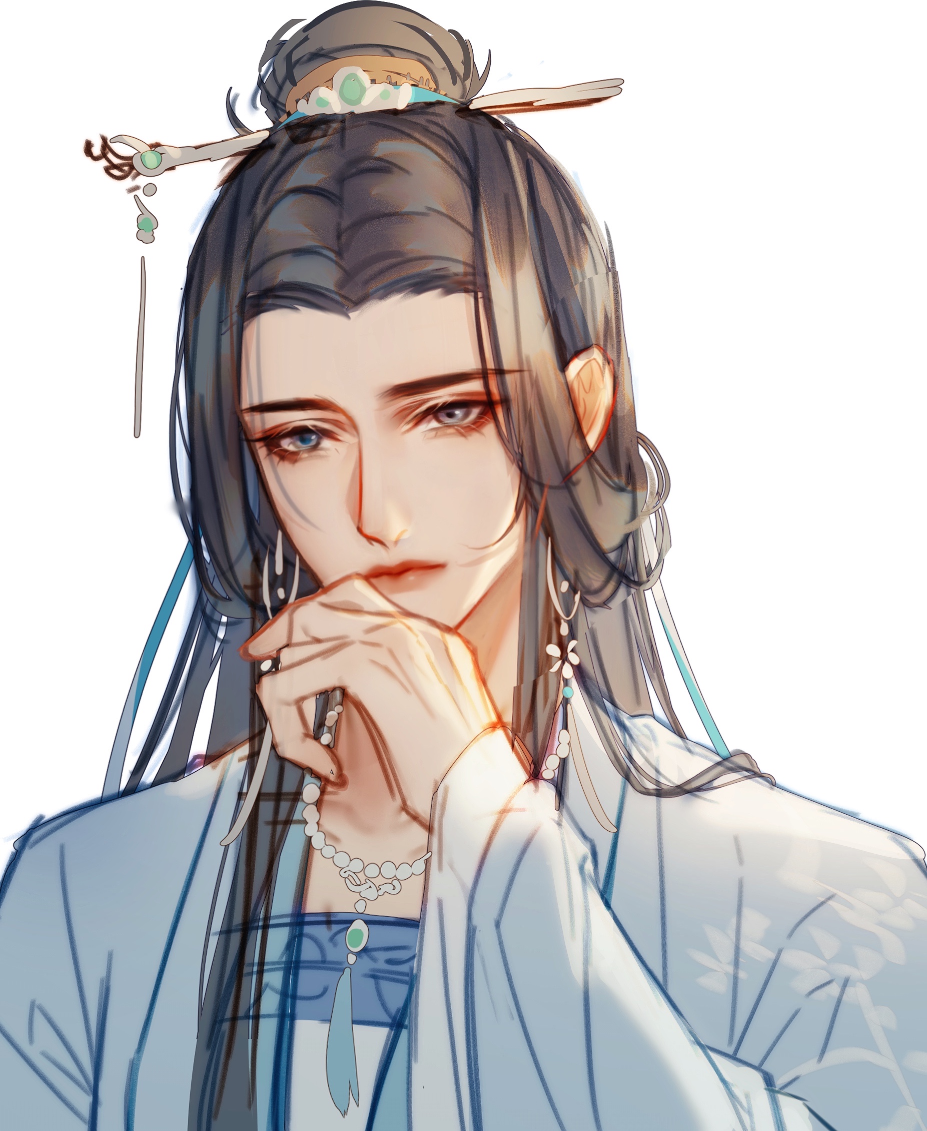 〆張鶴 - ♦羽化登仙② A blue - and - white zun (a kind of traditional Chinese