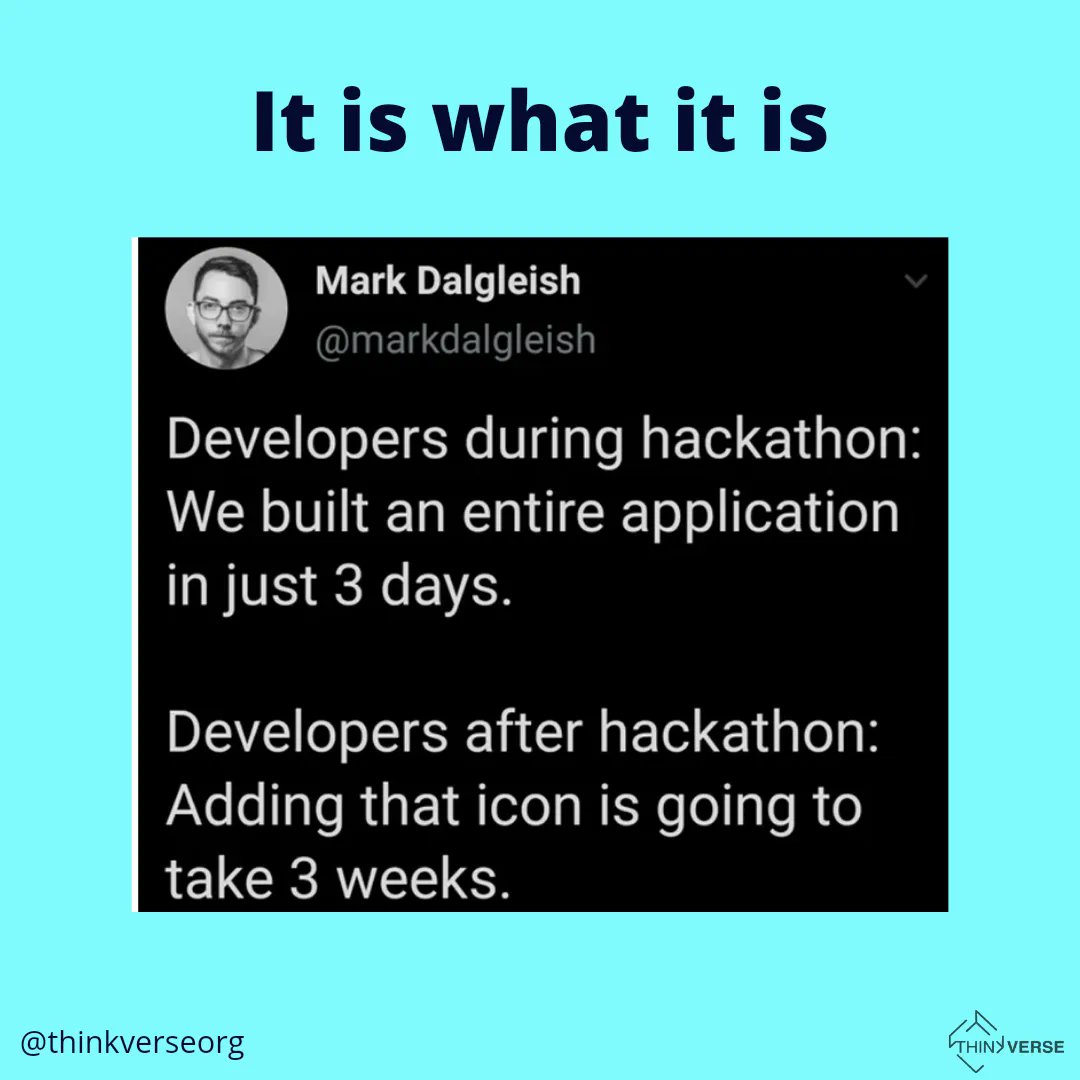 thinkverseorg's tweet photo. The pressure brings out the best in us. 
-
#Developer #hackathon https://t.co/gs5YQP2nCw