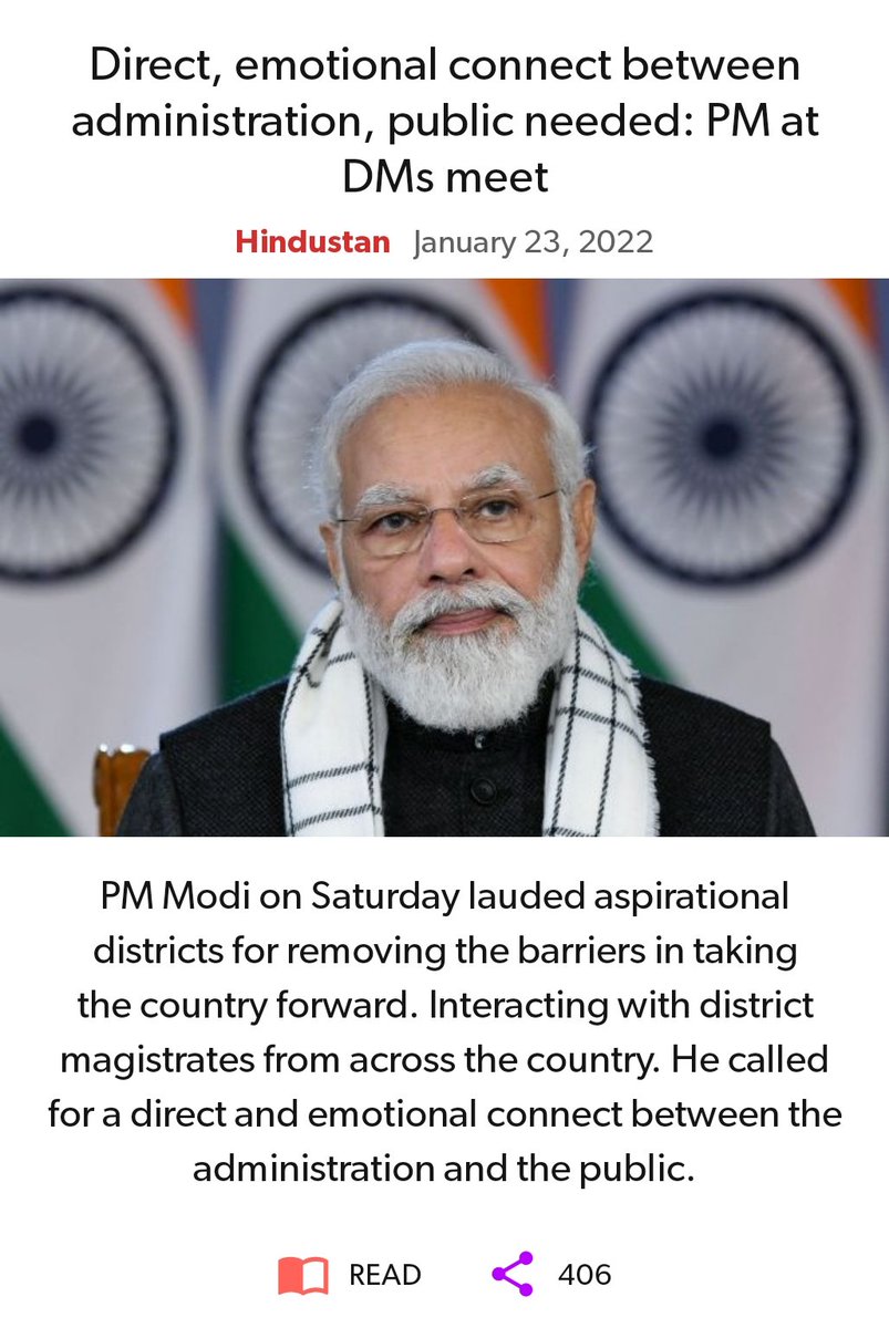 #EmotionalConnect 

Direct, emotional connect between administration, public needed: PM at DMs meet
livehindustan.com/national/story…

via NaMo App