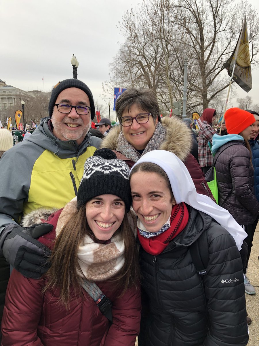 BackKeith's tweet image. On Friday our family joined the Thousands at the #MarchforLife on a frigid day in DC.  We marched with the #SistersofLife including our daughter Sr. Caeli Gloriae