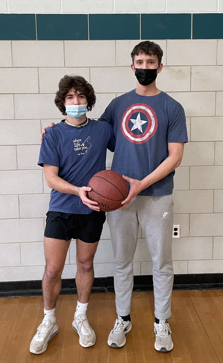 KeithSherman84's tweet photo. Annual Men’s Winter Track “Knock Out” Tournament winner (Henry) and runner up (Jimmy). Glad you guys are running track! #funpractice @Pentucket_AD https://t.co/ueTUjsS10K
