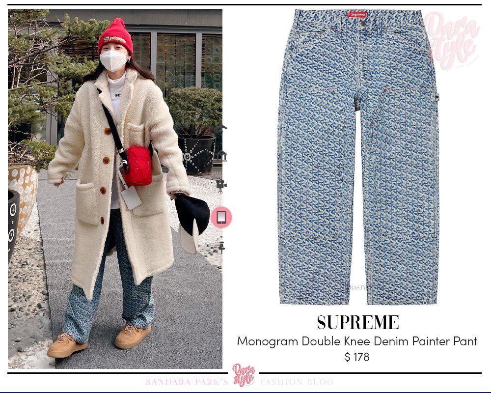 Supreme Monogram Double Knee Denim 36