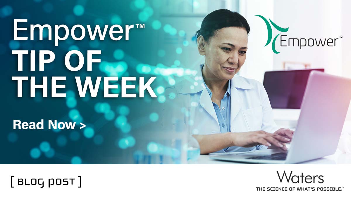 WatersCorp's tweet photo. We’re celebrating the fifth anniversary of #EmpowerTips by answering a question from an #EmpowerCDS user. How do you use custom fields to calculate resolution between peaks that are in different fields? Read the blog for the answer https://t.co/GU68B2J5gq https://t.co/7jFREQjHoo