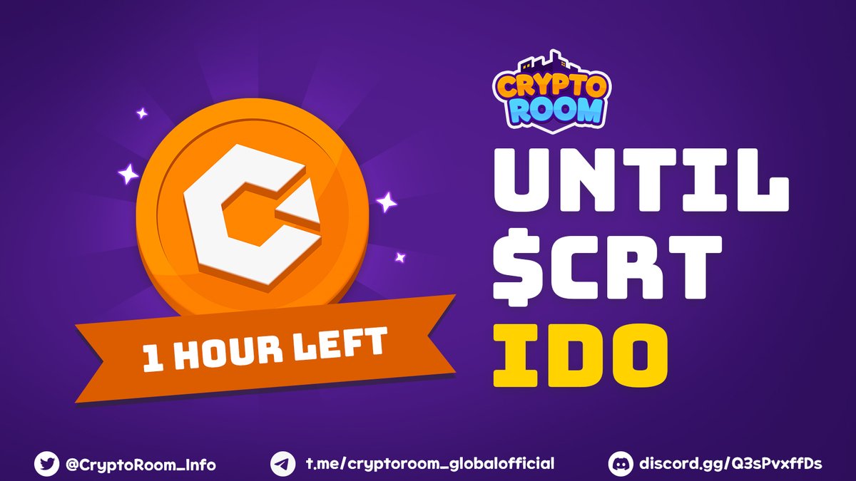 CryptoRoom_Info's tweet photo. ❗❗Crypto Room IDO 1 hour LEFT❗❗

Crypto Room IDO will be on PinkSale in 1 hour!
GET READY!! 💰💰
https://t.co/YmRz7mjrqv

#P2E #cryptocurrencies #IDO #PublicSale #Airdrops #Giveaway #cryptogames #PlayToEarn https://t.co/otEj4AcXjm