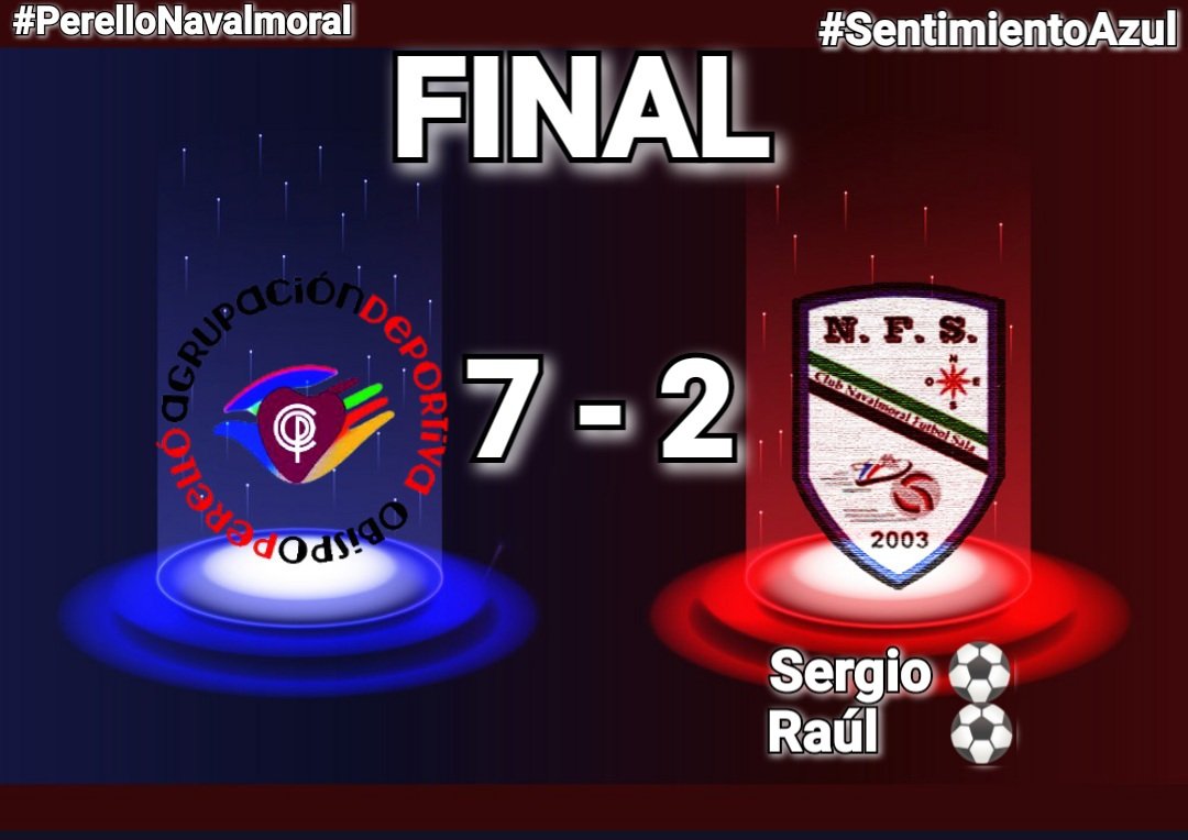A pesar de una primera parte más igualada, en los primeros minutos de la segunda parte, pudimos adelantarnos en el marcador en varias ocasiones, a partir de ahí se adelantaron con dos goles en menos de 1 minuto donde no supimos sobreponernos.
#SentimientoAzul
#PerelloNavalmoral.