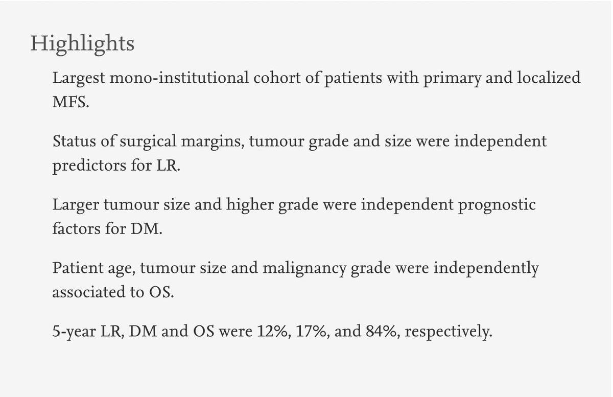ejsotweets's tweet photo. Treatment strategies and outcomes of primary Myxofibrosarcomas in a large patients cohort

@alegronchi @sandro_pasquali @IstTumori @DCalleMD @Robertasanfili @SilviaStacchia @FioreDoc @SoMe4sarcoma @ctosociety @ESSOnews @TARPSWG @_rarecancer @RadoncTables 

https://t.co/yMazcL6sqt https://t.co/jJs5ALv06p