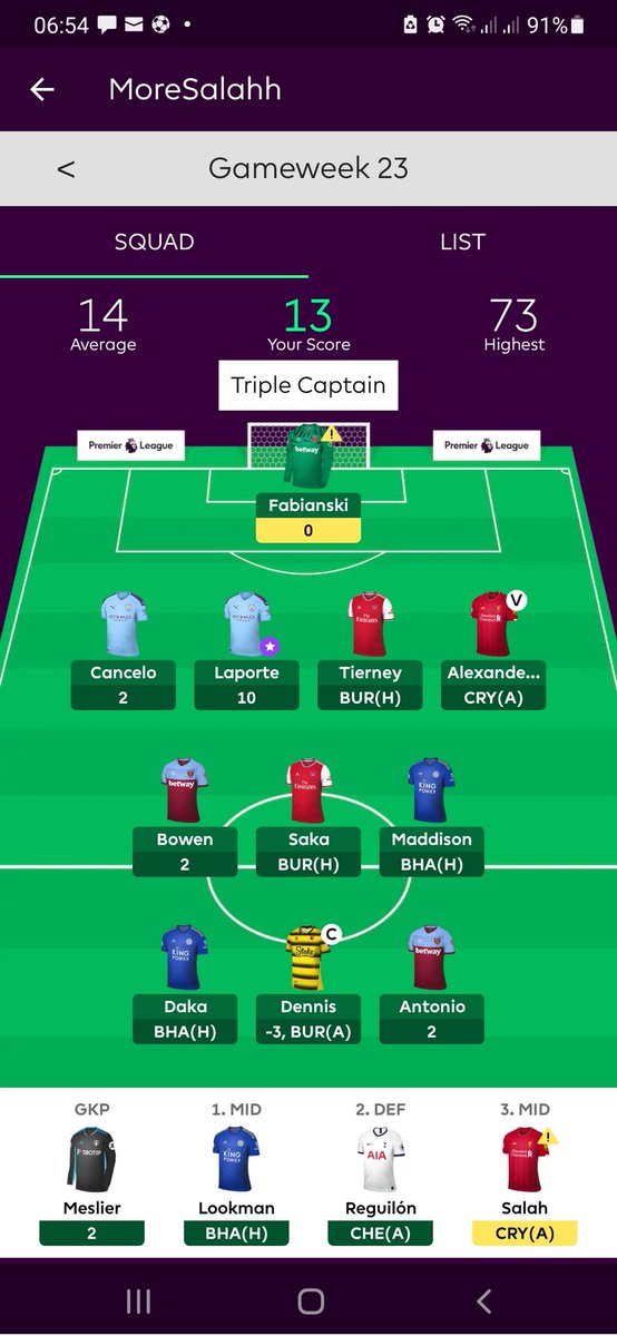 SimplySAMAD's tweet photo. @milehkevin @OfficialFPL Stop crying 😊😊😊 Somebody triple captained Dennis ❌ https://t.co/1vKUg3fmsI