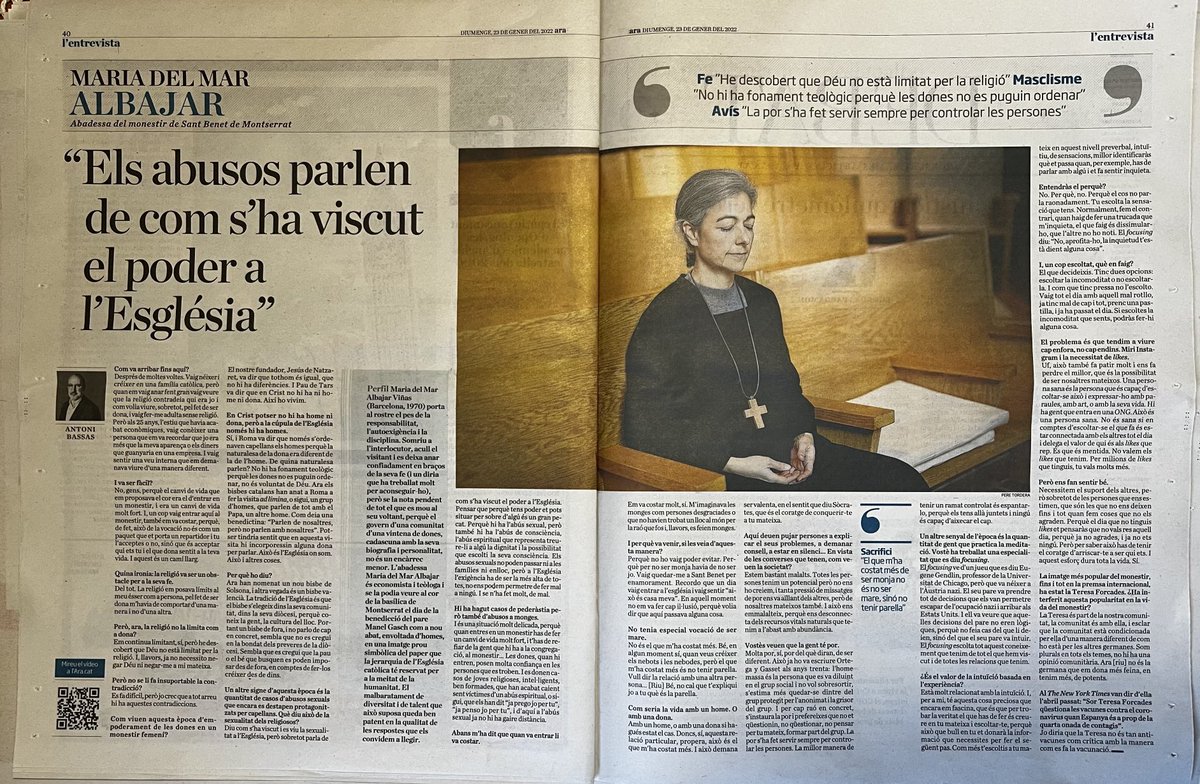 La religió que imposa límits a l’ésser com a persona, un Déu judicador i utiliza la por per controlar les persones esdevé un dogma autoritari que cal vencer. Inspiradora ⁦<a href="/maralbajar/">M. del Mar Albajar</a>⁩ #TUtopia #plenitud #RiS