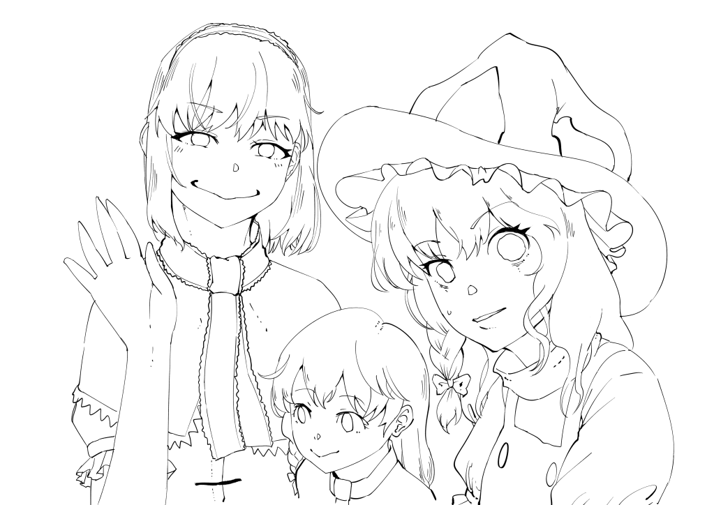 #深夜の真剣お絵描き60分一本勝負
もうおネムなのでとりあえずUPしとこう 
