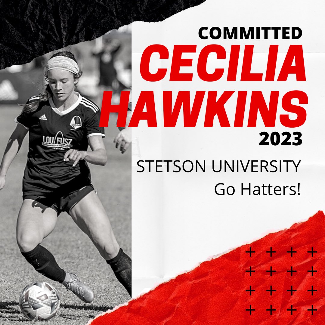 Congratulations to our amazing teammate, Cecilia Hawkins, on her commitment to play D1 soccer at Stetson University. We are so proud of you CC!  You are going to do amazing things! Go Hatters!!
<a href="/StetsonWSoccer/">Stetson WSoccer</a> <a href="/Cecilia06521121/">Cecilia Hawkins</a> <a href="/LouFuszSoccer/">Lou Fusz Soccer Club</a> 
📸<a href="/dhegger/">Donny Hegger</a>