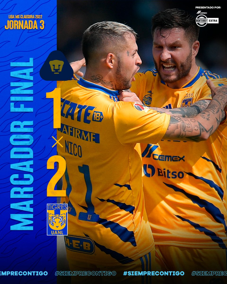 TigresOficial's tweet photo. Voltereta y nos regresamos con la victoria al 'Volcán'.

Marcador @CEMEXMx.

#SiempreContigo 👊 #EstoEsTigres 🐯 https://t.co/vIDUYvPOUA