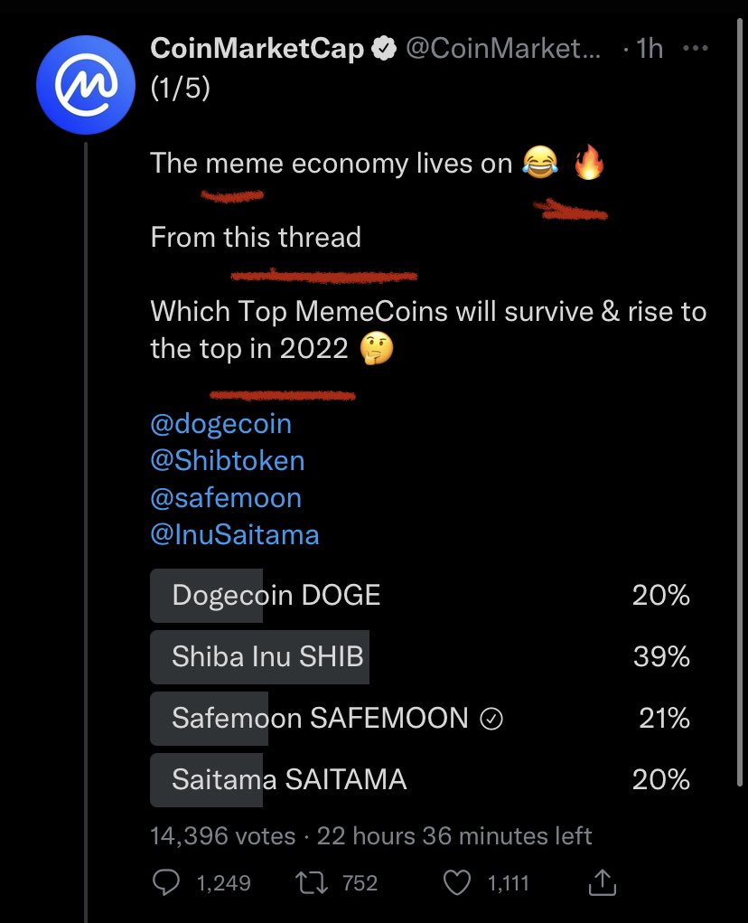 FaboisMe's tweet photo. I think @CoinMarketCap should apologize to @safemoon &amp; 
#SAFEMOONARMY for calling us a “ memecoin “ 
I understand memecoins have their time &amp; place but #SAFEMOON is not a meme coin. plus you think it’s funny ( 🤣 ) it’s not now 
Fix it coinmarketcap 👍🏻 https://t.co/QCfsB6Zxfj