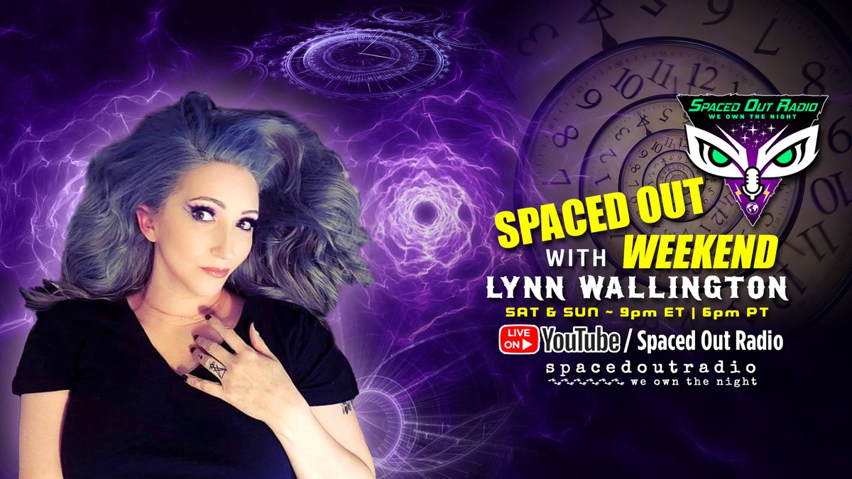 SpacedOutRadio's tweet photo. 15 MINS UNTIL Spaced Out Radio with Lynn Wallington,
we welcome our guest, James Goodall! Join us at 9pm EASTERN/ 6pm PT at https://t.co/ct7LvezqID or https://t.co/axV5geVgPi  #SpacedOutRadio #ufology #ufos #uaps #Area51 #sr71 #aliens #uforadio #ufotwitter #talkradio https://t.co/bVCXNtBv6V