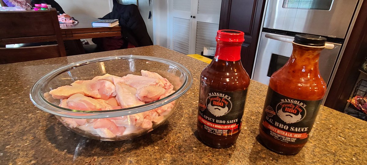 It's a playoff Sunday!! Even though my <a href="/nyjets/">New York Jets</a> aren't in it's still exciting. Even better I get to make wings with the (2) best sauces out there. <a href="/nickmangold/">Nick Mangold</a> <a href="/seventyfourBBQ/">74 BBQ Sauce</a>
