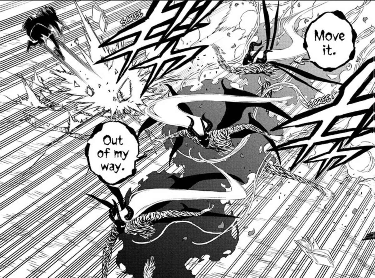 ShadzMangaOnly's tweet photo. Glad to see Lucifero's preferred vocabulary evolve past just 'pointless'. 😅 Notice how all of his speech so far while calm has just been reactions & commands. Fitting of his monarch status. Tabata been paying attention to that.
#BlackClover320 #ShadzBC #BC320 https://t.co/HqMLzG8vOp