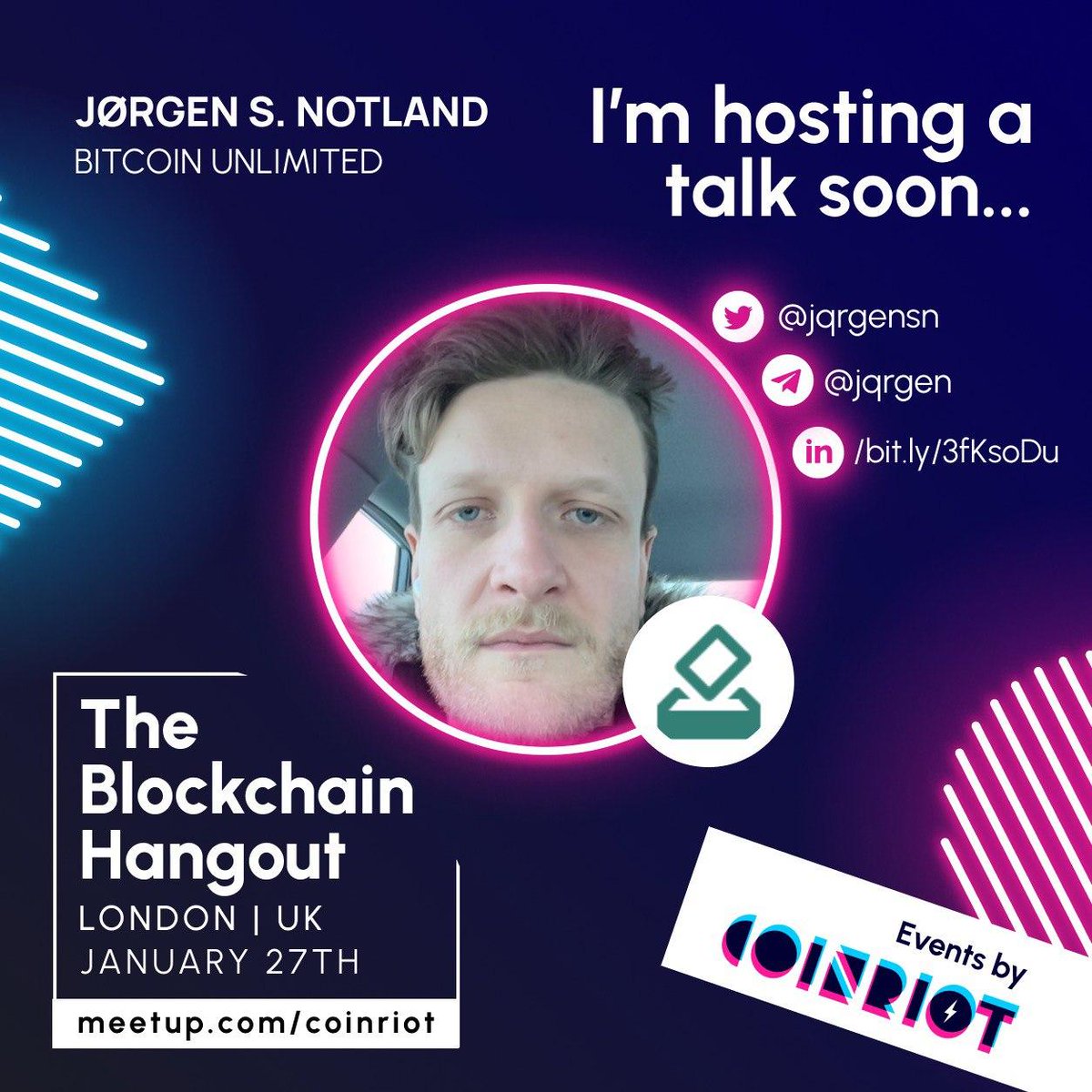 jQrgen ⛛ (@jqrgensn) on Twitter photo Looking forward to hosting a talk on on-chain voting with <a href="/dagur/">Dagur Valberg 🧪✨</a>.
<a href="/CoinRiot/">Coinriot⚡️</a>
<a href="/BitcoinUnlimit/">Bitcoin Unlimited</a>
<a href="/votepeer/">votepeer</a>
#BCH #BU #VotePeer Looking forward to hosting a talk on on-chain voting with <a href="/dagur/">Dagur Valberg 🧪✨</a>.
<a href="/CoinRiot/">Coinriot⚡️</a>
<a href="/BitcoinUnlimit/">Bitcoin Unlimited</a>
<a href="/votepeer/">votepeer</a>
#BCH #BU #VotePeer