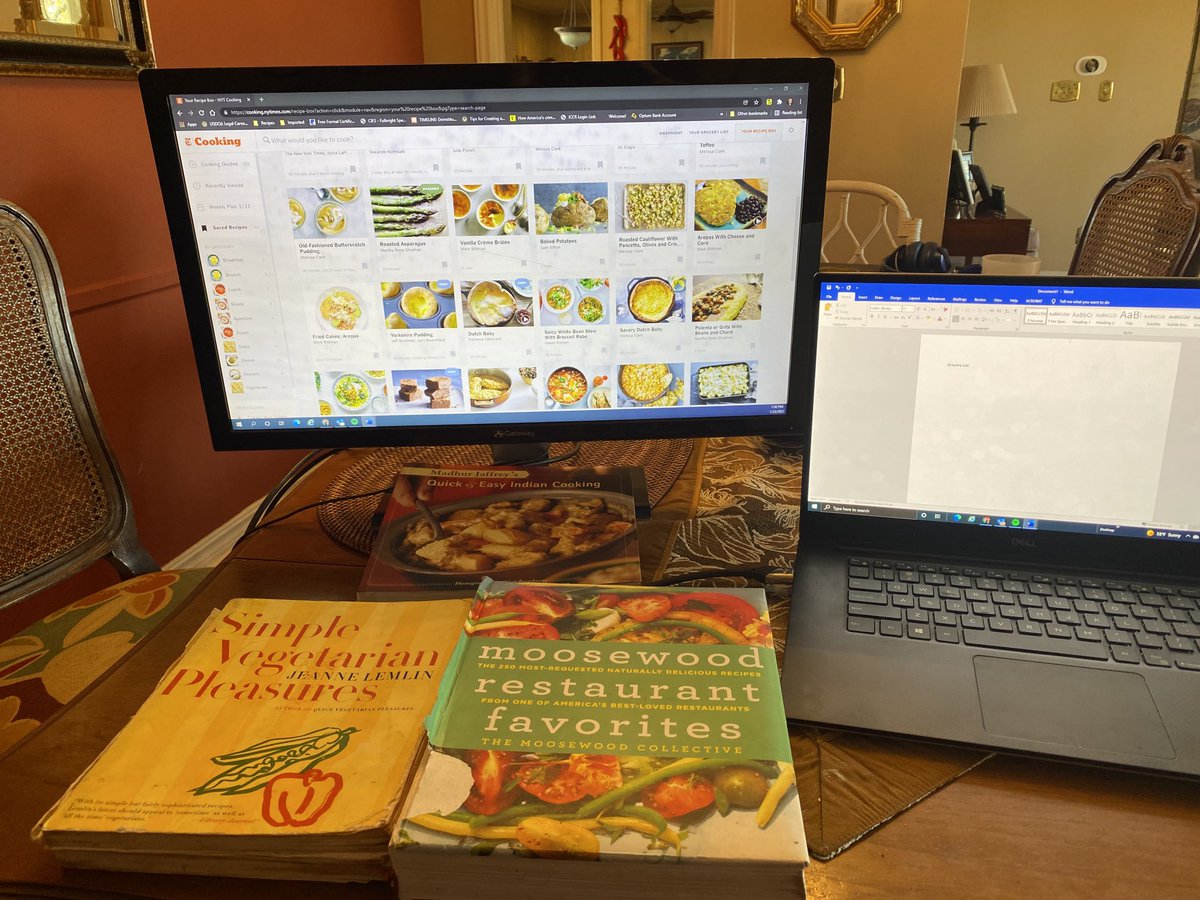 sheatly's tweet image. Weekly meal planning session under way. What are you making this week? #familycook #married2vegetarian