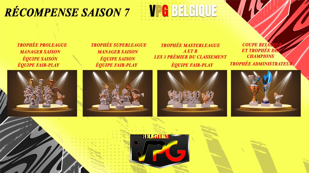 Bonjour à tous voici les récompense de cette saison en vpg Belgique
Bonne saison à tous