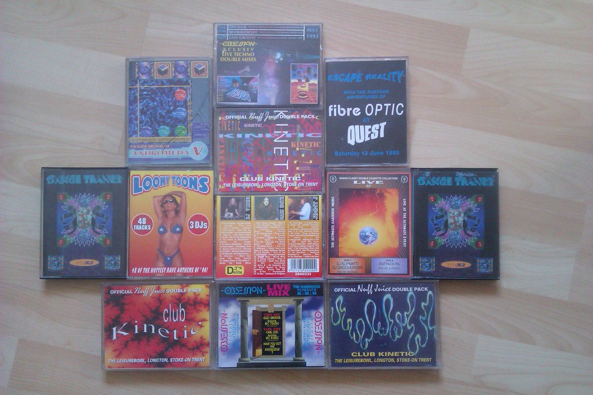 oldskoolcore's tweet photo. Show us some pictures of your #oldskool #tape #collections #oldskoolhardcore #eclipse #clubkinetic #theedge #dancetrance #totalkaos #vibealite #shelleys #fantazia #fibreoptic #quest #obsession https://t.co/MHpysD29Fd