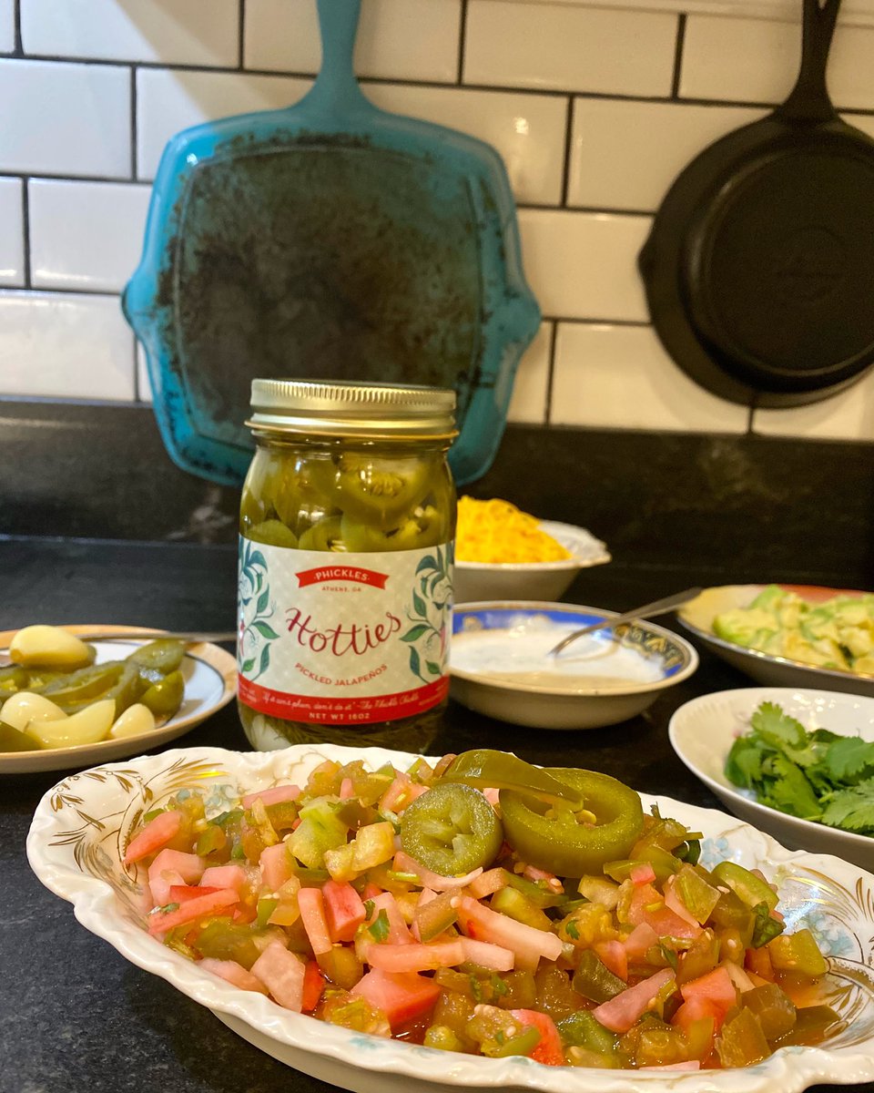 Pico De Gallo with a PHUN kick of tangy spice with my Hotties oughta be in every taco! I diced Phickles pickled jalapeños, tomatillos, radishes &amp; cilantro stems &amp; then mixed it all together with a splash of pickled jalapeño brine - DELISH!