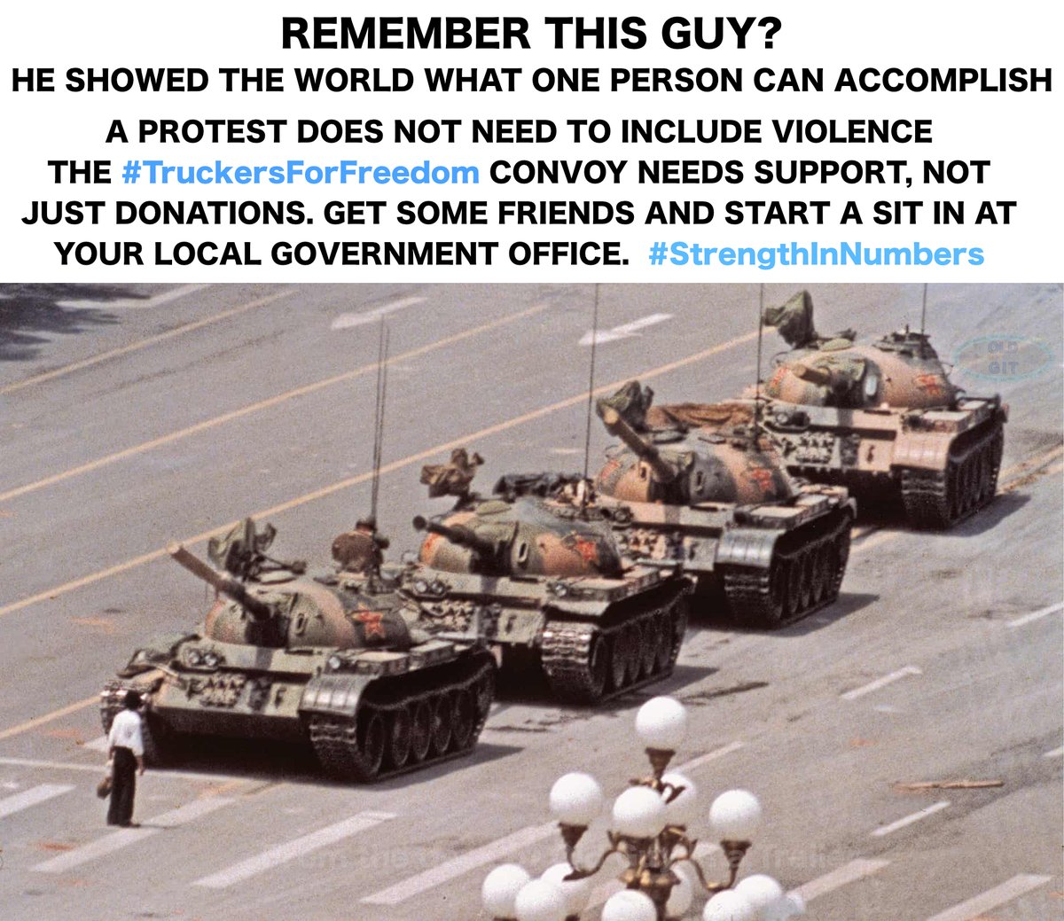 MDuck2020's tweet photo. @karineKNN The truckers need our support, get some friends together and start sit-ins at your local government offices. 
Together we can do this.
#DontSitBack #TruckerforFreedom  #TruckerConvoy2022 https://t.co/q3nq5fASgJ