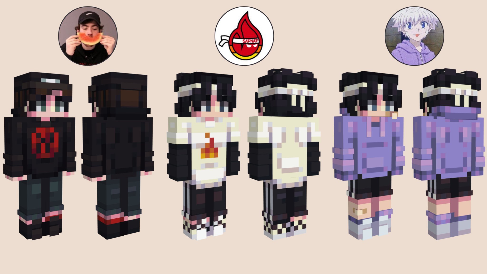 kurfi on X: Sapnap Re-brand Minecraft Skin! x @sapnap x @sapnapalt skin  download :  I might do a default sapnap skin with  the white shirt on top of that black (